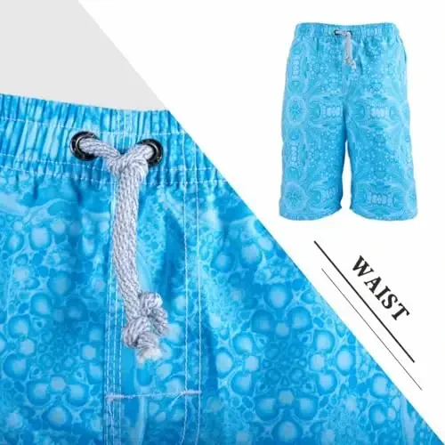 PREFER TO LIFE Men's Board Shorts, Quick Dry Swimwear Beach Holiday Party Bermuda Swim Big Pants … - 3