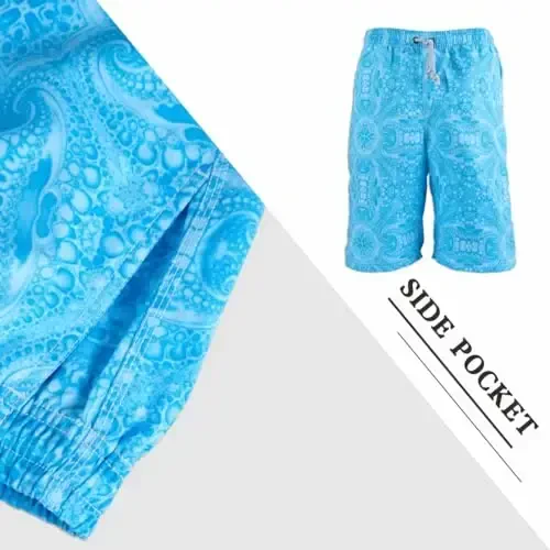 PREFER TO LIFE Men's Board Shorts, Quick Dry Swimwear Beach Holiday Party Bermuda Swim Big Pants … - 4