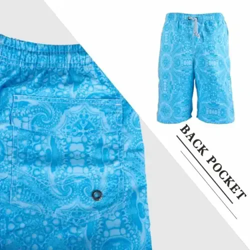 PREFER TO LIFE Men's Board Shorts, Quick Dry Swimwear Beach Holiday Party Bermuda Swim Big Pants … - 5