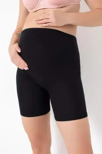Pregnant Boxer Shorts Black Cotton Lycra - 3