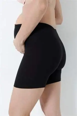 Pregnant Boxer Shorts Black Cotton Lycra - 8