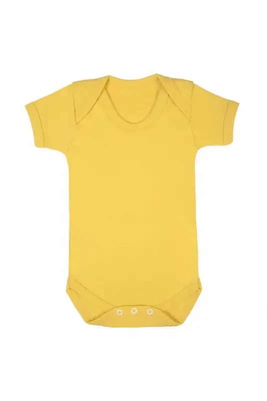 Premature Half Sleeve Knitted Snap Bodysuit - Yellow - SEMA BABY