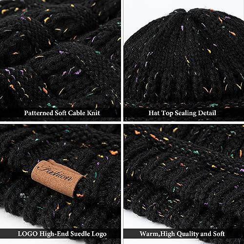 Premillow Beanie, Ayollar uchun qishki shlyapalar, Beanies ayollar uchun klassik triko shlyapa, Qalin yumshoq iliq qishki shlyapa, Sovuq uchun yoqimli Beanies - 5