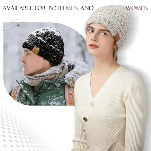 Premillow Beanie Hat and Touchscreen Gloves with Fleece Lined for Women | soft itch-free beanie, thick fleece lining for warmth, touchscreen gloves, ideal for outdoor & daily use,perfect holiday gift - 6