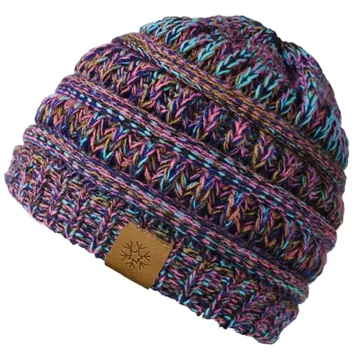 Premillow Beanie Hat, Ayollar uchun qishki shapkalar, Ayollar uchun katta hajmli kabel trikotaj shapkalar, Sovuq uchun qalin yumshoq iliq ayollar qishki shapkasi - PREMILLOW