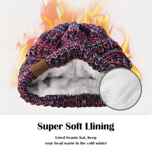 Premillow Beanie Hat, Ayollar uchun qishki shapkalar, Ayollar uchun katta hajmli kabel trikotaj shapkalar, Sovuq uchun qalin yumshoq iliq ayollar qishki shapkasi - 4