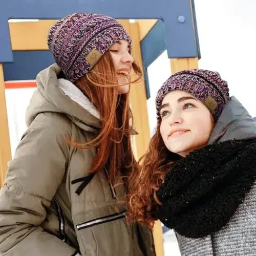 Premillow Beanie Hat, Ayollar uchun qishki shapkalar, Ayollar uchun katta hajmli kabel trikotaj shapkalar, Sovuq uchun qalin yumshoq iliq ayollar qishki shapkasi - 6