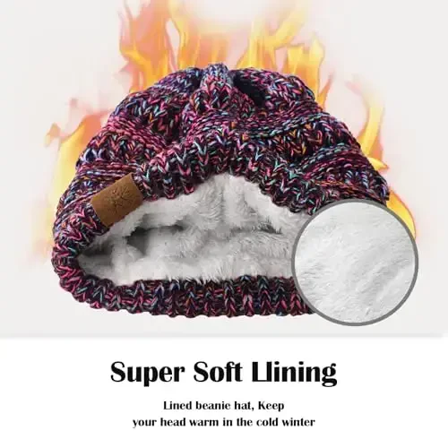 Premillow Beanie Hat, Winter Hats for Women, Beanies Women Chunky Cable Knit Hats, Thick Soft Warm Womens Winter Cap for Cold - 4