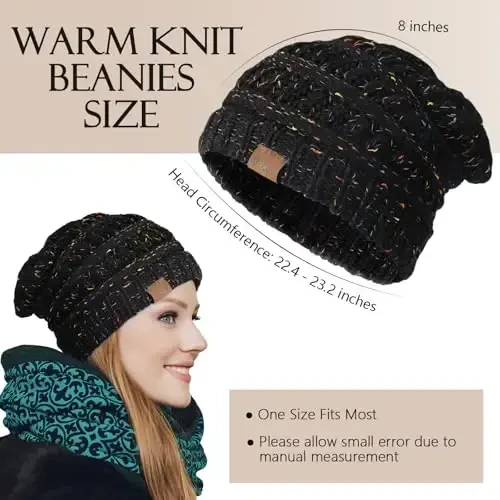 Premillow Beanie Hat, Winter Hats for Women, Beanies Women Chunky Cable Knit Hats, Thick Soft Warm Womens Winter Cap for Cold - 3