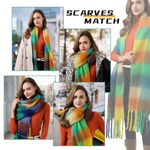 Premillow Scarf for Women - Winter Long Scarf Warm and Fashion, Shawls and Wraps for Evening Dresses Pashmina Large Blanket Scarf - 6