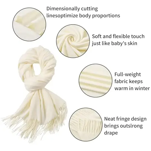 Premillow Scarfs for Women, Winter Scarf, Classic PasModazoneina Shawls and Wraps, CasModazoneere Feel Scarfs for Women, Long Scarves - 4