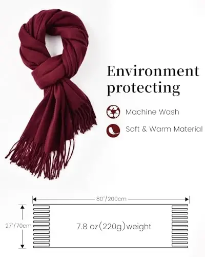 Premillow Scarfs for Women, Winter Scarf, Classic PasModazoneina Shawls and Wraps, CasModazoneere Feel Scarfs for Women, Long Scarves - 3