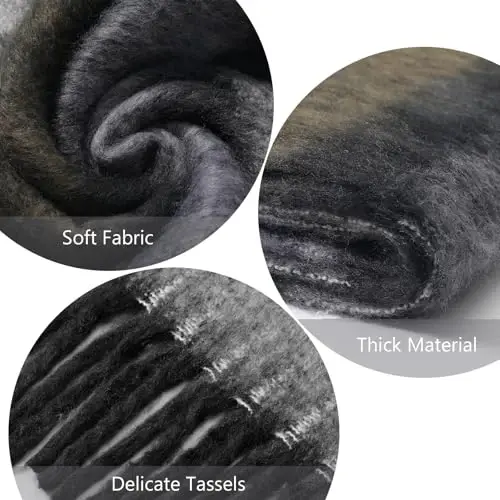 Premillow Women's Mohair Scarf, CasModazoneere Feel Winter Wrap, Soft Solid Color | Soft Mohair Blend for Skin-Friendly Comfort, Solid Color Matches Any Outfit, As Scarf or Shawl, Ideal Gifts for Women and Men - PREMILLOW (1)