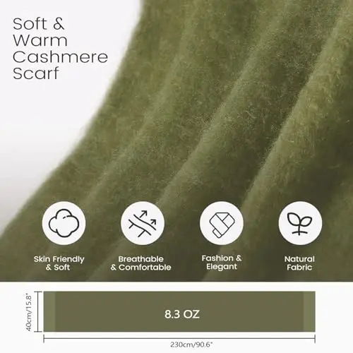 Premillow Women's Mohair Winter Scarf Pure Color, Warm Winter Scarf for Women and Men, Soft Luxurious Cashmere Feel Scarfs - 2