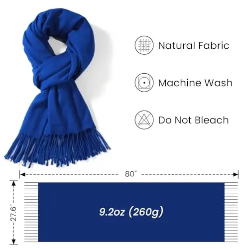 Premillow Women's Winter Scarf, PasModazoneina Shawl Wrap, Long Blanket Scarf | CasModazoneere-Like Softness, Lightweight&Warm, Elegant Fringe Detail, Versatile as Scarf or Shawl, Ideal for Cold Weather Gift - 4