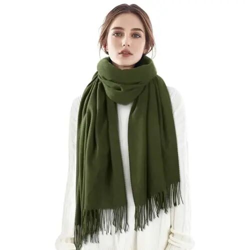 Premillow Women's Winter Scarf, PasModazoneina Shawl Wrap, Long Blanket Scarf | CasModazoneere-Like Softness, Lightweight&Warm, Elegant Fringe Detail, Versatile as Scarf or Shawl, Ideal for Cold Weather Gift - Premillow