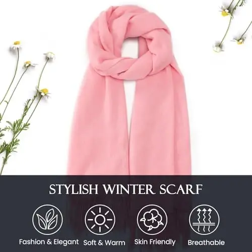 Premillow Women's Winter Scarf, PasModazoneina Shawl Wrap, Long Blanket Scarf | CasModazoneere-Like Softness, Lightweight&Warm, Elegant Fringe Detail, Versatile as Scarf or Shawl, Ideal for Cold Weather Gift - 4