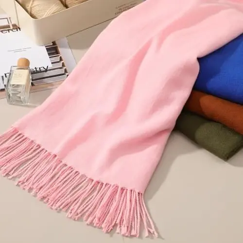 Premillow Women's Winter Scarf, PasModazoneina Shawl Wrap, Long Blanket Scarf | CasModazoneere-Like Softness, Lightweight&Warm, Elegant Fringe Detail, Versatile as Scarf or Shawl, Ideal for Cold Weather Gift - 5