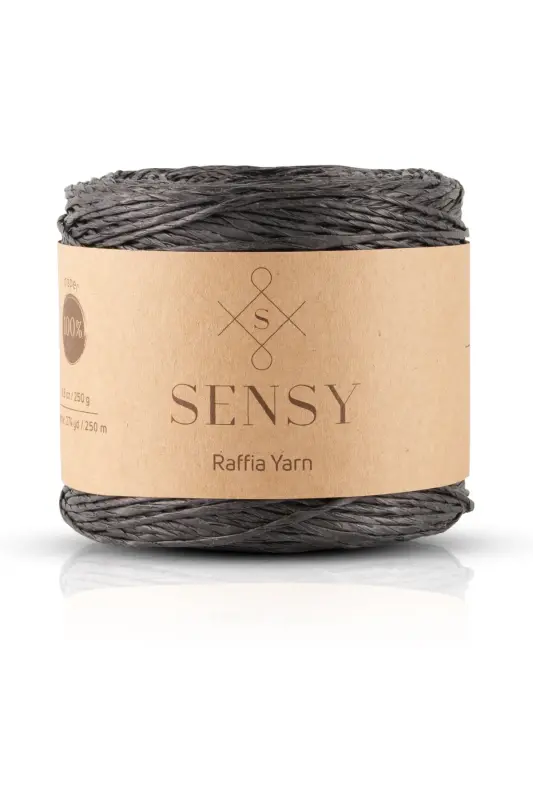 Premium 250 gr Natural Paper Rope, Straw Paper Yarn, Raffia, Bag, Placemat, Hat Yarn, 250m Black-Black - SENSY
