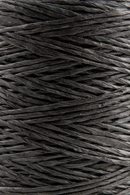 Premium 250 gr Natural Paper Rope, Straw Paper Yarn, Raffia, Bag, Placemat, Hat Yarn, 250m Black-Black - 2