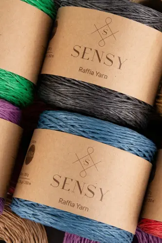 Premium 250 gr Natural Paper Yarn, Raffia Paper Thread, - SENSY (1)