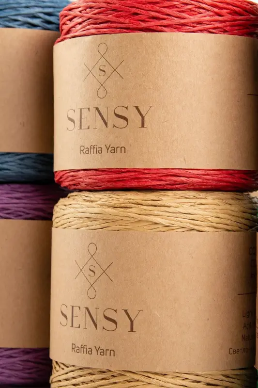 Premium 250 gr Natural Paper Yarn, Raffia Paper Thread, - SENSY