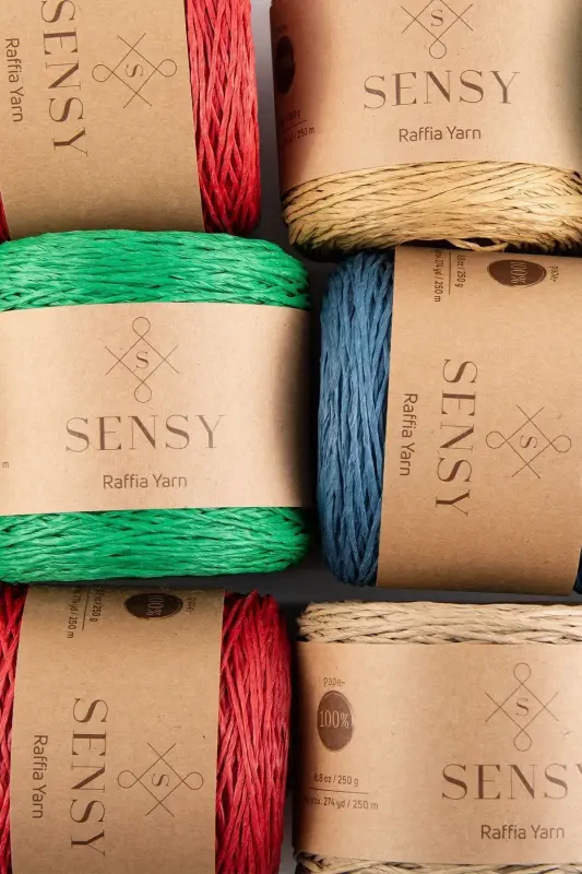 Premium 250 gr Natural Paper Yarn, Raffia Paper Thread, - 7