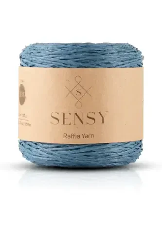 Premium 250 gr Natural Paper Yarn, Raffia Paper Yarn, Raffia, Bag, Placemat, Hat Yarn, 250m Blue-Blue - 1