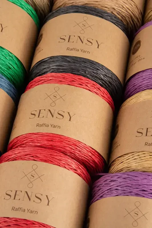 Premium 250 gr Natural Paper Yarn, Raffia Paper Yarn, Raffia, Bag, Placemat, Hat Yarn, 250m Blue-Blue - 3