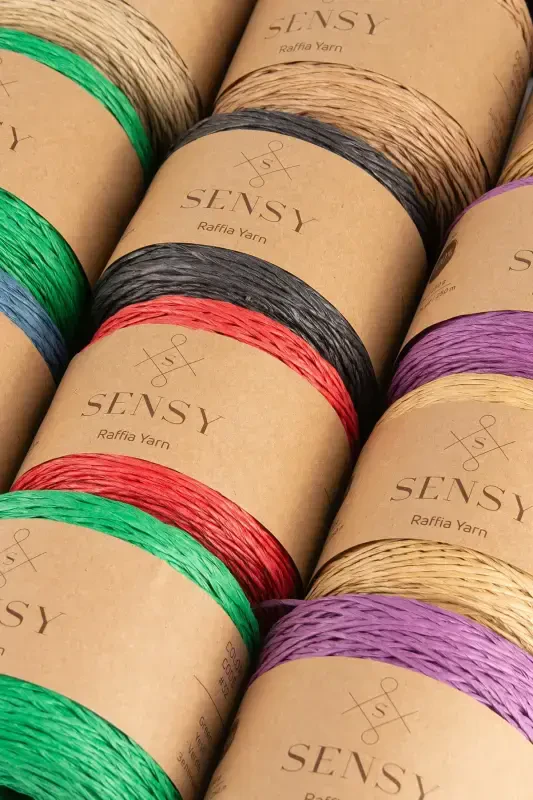 Premium 250 gr Natural Paper Yarn, Raffia Paper Yarn, Raffia, Bag, Placemat, Hat Yarn, 250m Blue-Blue - 6