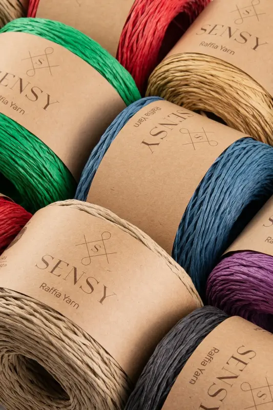Premium 250 gr Natural Paper Yarn, Raffia Paper Yarn, Raffia, Bag, Placemat, Hat Yarn, 250m Purple-Purple - 15