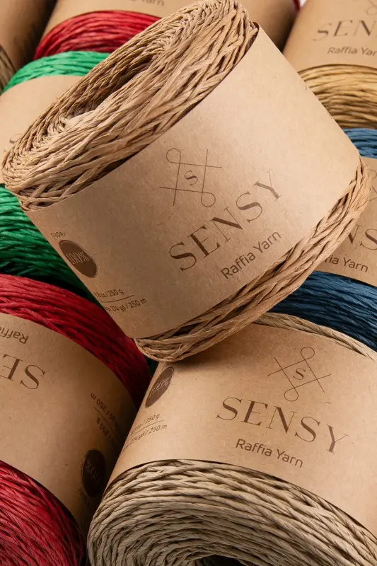 Premium 250 gr Natural Paper Yarn, Raffia Paper Yarn, Raffia, Bag, Placemat, Hat Yarn, 250m Purple-Purple - 7