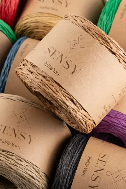 Premium 250 gr Natural Paper Yarn, Raffia Paper Yarn, Raffia, Bag, Placemat, Hat Yarn, 250m Purple-Purple - 8