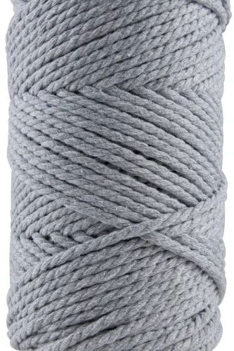 Premium 3 Büküm Makrome İpi 3mm Üç Büküm Taranan Makrome Halat İp 2'li Set 500 Gr Açık Gri-Açık Gri - SENSY (1)