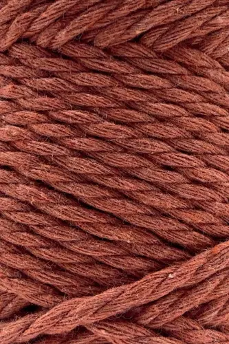 Premium 3 Büküm Pamuk Taranan Makrome Makrame Halat Hobi Ipi Üç Büküm Kiremit-Kiremit - 5