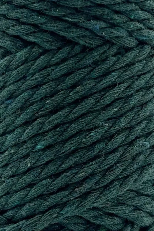 Premium 3 Büküm Pamuk Taranan Makrome Makrame Halat Hobi Ipi Üç Büküm Nefti Yeşili-Nefti Yeşili - 6