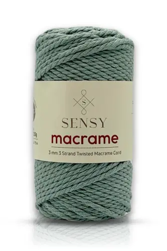 Premium 3 Ply Cotton Combed Macrame Combable Macrame Rope Hobby Yarn Three Ply Sage-Sage 