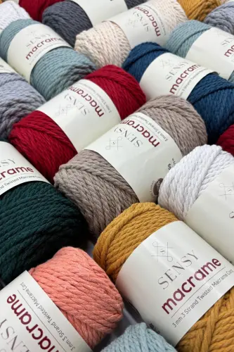 Premium 3 Ply Cotton Combed Macrame Combable Macrame Rope Hobby Yarn Three Ply Sage-Sage - 8