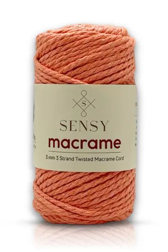 Premium 3 Ply Cotton Combed Macrame Macrame Rope Hobby Twine Three Ply Salmon-Salmon 