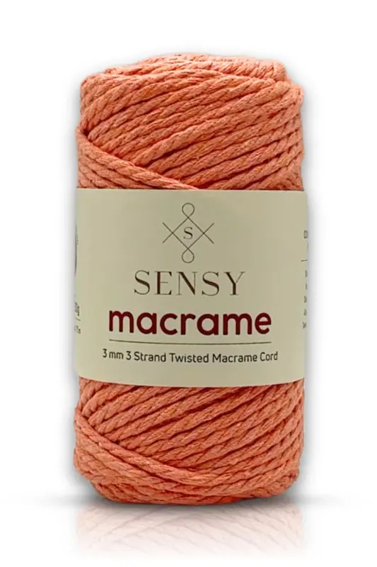 Premium 3 Ply Cotton Combed Macrame Macrame Rope Hobby Twine Three Ply Salmon-Salmon - SENSY