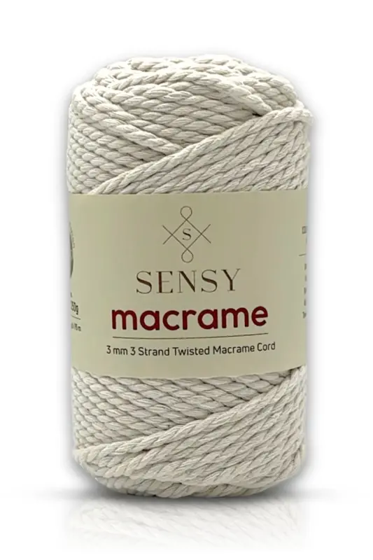 Premium 3 Ply Cotton Combed Macrame Rope Hobby Yarn Natural Three Ply Natural White-Natural White - 1