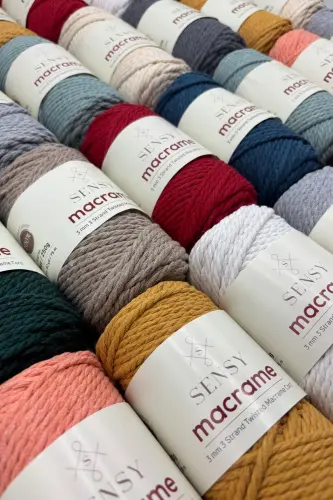 Premium 3 Ply Cotton Combed Macrame Rope Hobby Yarn Natural Three Ply Natural White-Natural White - 3