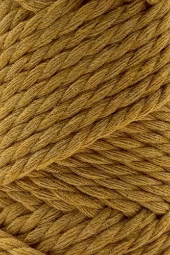 Premium 3 Ply Cotton Combed Macrame Unraveling Macrame Rope Hobby Yarn Three Ply Mustard-Mustard - 2