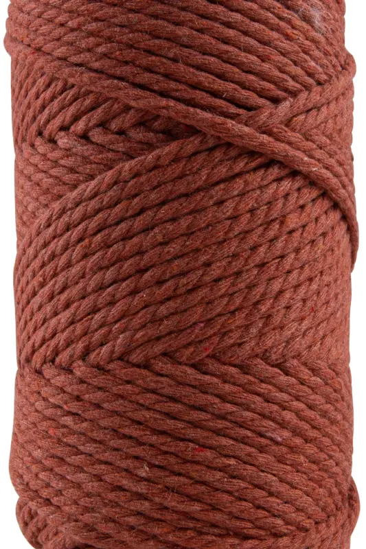 Premium 3 Ply Macrame Cord 3mm Three Ply Combed Macrame Rope Yarn 2-Piece Set 500 Gr Brick-Brick - 2