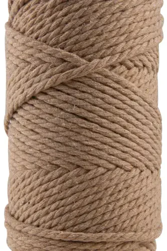 Premium 3-Ply Macrame Cord 3mm Three-Ply Combed Macrame Rope Yarn 2-Piece Set 500 Gr Milky Coffee-Milky Coffee - SENSY (1)