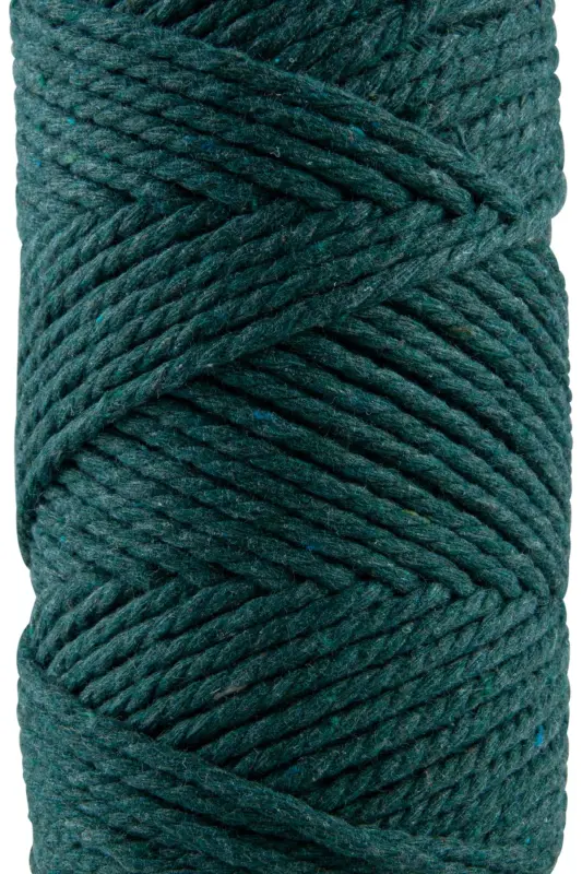 Premium 3-Ply Macrame Cord 3mm Three-Ply Combing Macrame Rope Yarn 2x500 gr Petrol Green-Petrol Green - 2
