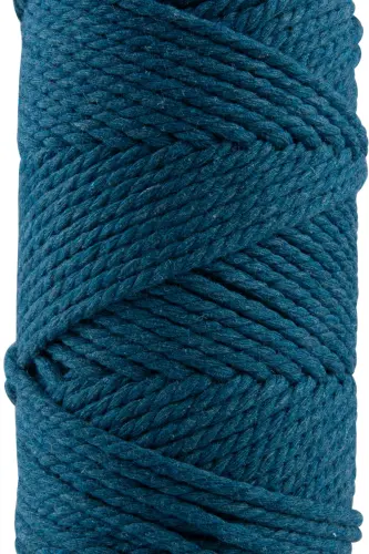 Premium 3-Ply Macrame Cord 3mm Three-Twist Combed Macrame Rope Yarn 2-Piece Set 500 Gr Petrol Blue-Petrol Blue - SENSY (1)
