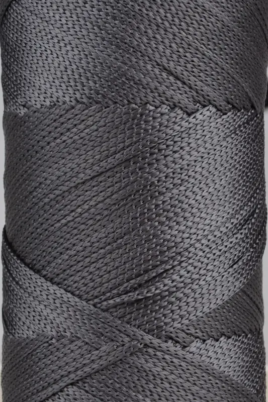 Premium 400 gr Polyester Macrame Yarn 2 Mm 2-Piece Set Dark Gray Macrame Yarn Placemat Bag Yarn No: 4-Dark Gray - 2