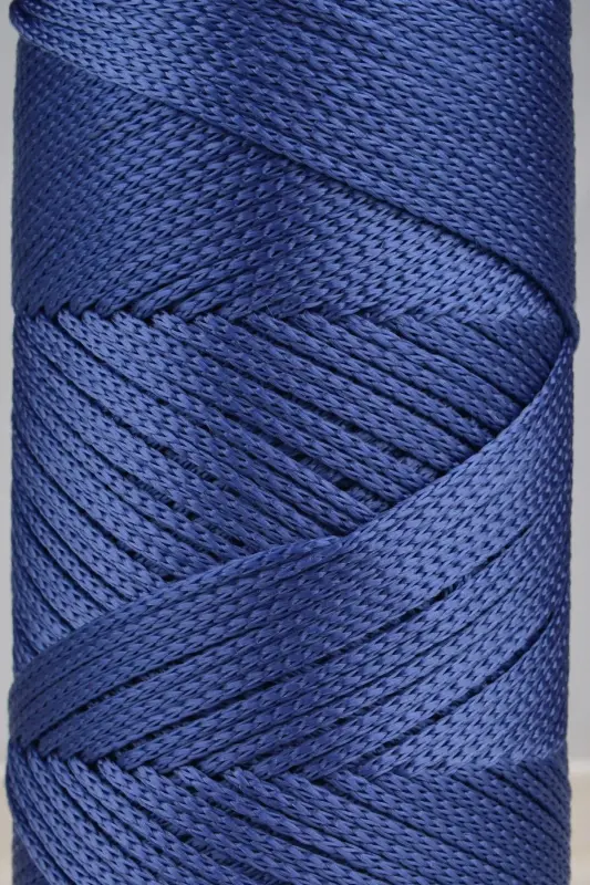 Premium 400 gr Polyester Macrame Yarn 2 Mm 2-Piece Set Denim Blue Macrame Yarn Placemat Bag Yarn No: 4-Denim Blue - 2