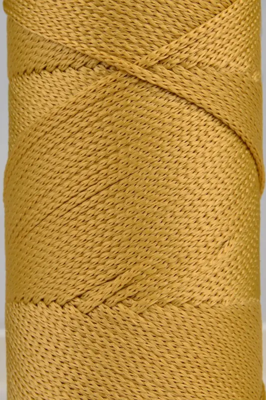 Premium 400 gr Polyester Macrame Yarn 2 Mm 2-piece Set Mustard Macrame Yarn Placemat Bag Yarn No: 4-Mustard - 2